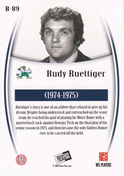 2007 Press Pass Legends - Bronze #B-89 Rudy Ruettiger Back