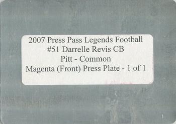 2007 Press Pass Legends - Printing Plates Magenta #51 Darrelle Revis Back