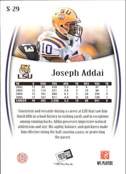 2007 Press Pass Legends - Silver #S-29 Joseph Addai Back