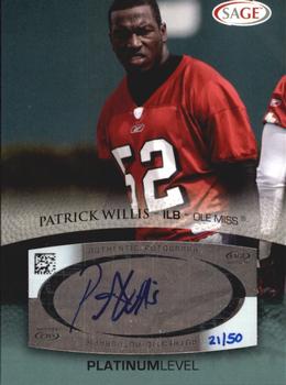 2007 SAGE - Autographs Platinum #A59 Patrick Willis Front
