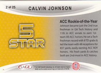 2007 SAGE Aspire - 5 Star #2 Calvin Johnson Back