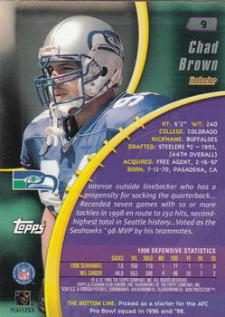 1999 Stadium Club Chrome #9 Chad Brown Back
