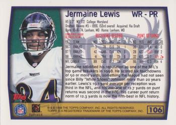 1999 Topps #106 Jermaine Lewis Back