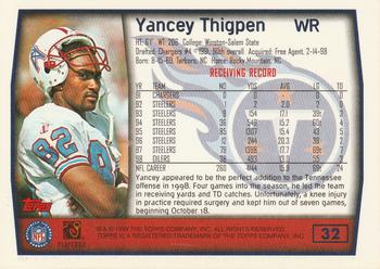 1999 Topps #32 Yancey Thigpen Back