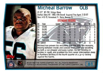 1999 Topps #61 Micheal Barrow Back