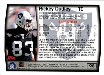 1999 Topps #98 Rickey Dudley Back