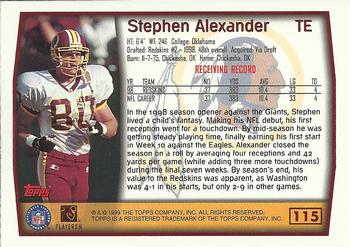 1999 Topps #115 Stephen Alexander Back