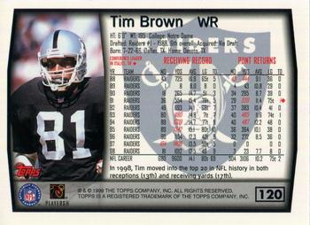 1999 Topps #120 Tim Brown Back