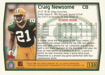 1999 Topps #135 Craig Newsome Back