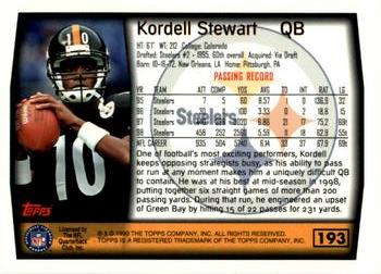 1999 Topps #193 Kordell Stewart Back