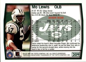 1999 Topps #209 Mo Lewis Back