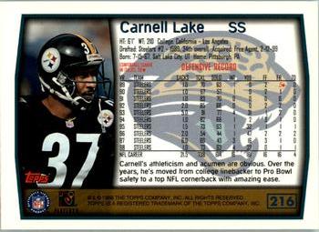 1999 Topps #216 Carnell Lake Back