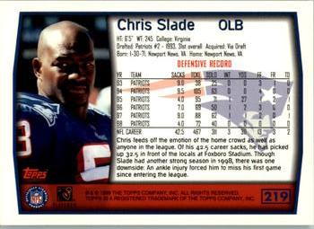 1999 Topps #219 Chris Slade Back