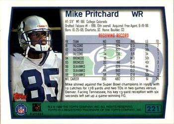 1999 Topps #221 Mike Pritchard Back