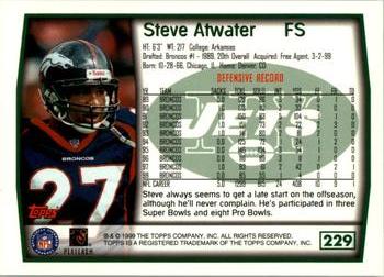 1999 Topps #229 Steve Atwater Back