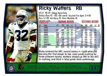 1999 Topps #237 Ricky Watters Back