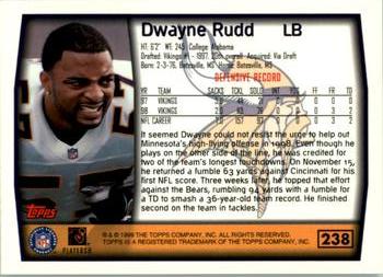 1999 Topps #238 Dwayne Rudd Back