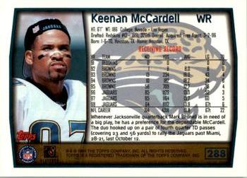 1999 Topps #288 Keenan McCardell Back
