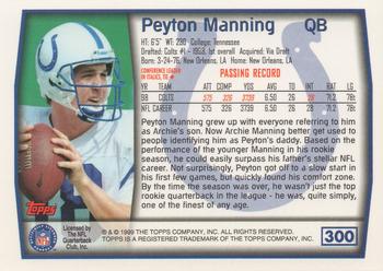1999 Topps #300 Peyton Manning Back