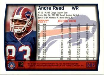 1999 Topps #307 Andre Reed Back