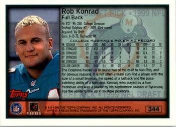 1999 Topps #344 Rob Konrad Back