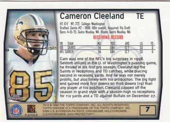 1999 Topps Chrome #7 Cameron Cleeland Back