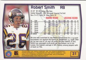 1999 Topps Chrome #31 Robert Smith Back