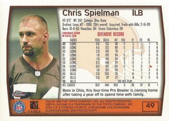 1999 Topps Chrome #49 Chris Spielman Back