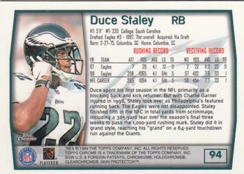 1999 Topps Chrome #94 Duce Staley Back