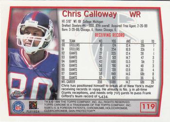 1999 Topps Chrome #119 Chris Calloway Back