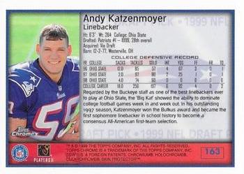1999 Topps Chrome #163 Andy Katzenmoyer Back