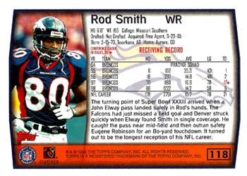 1999 Topps - Topps Collection #118 Rod Smith Back