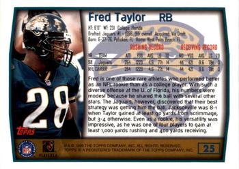 1999 Topps - Topps Collection #25 Fred Taylor Back