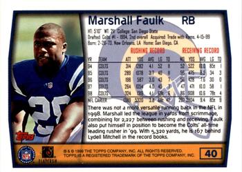 1999 Topps - Topps Collection #40 Marshall Faulk Back
