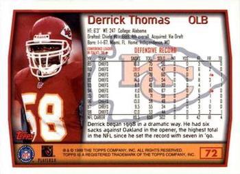 1999 Topps - Topps Collection #72 Derrick Thomas Back