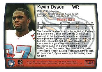 1999 Topps - Topps Collection #145 Kevin Dyson Back