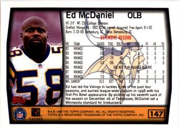 1999 Topps - Topps Collection #147 Ed McDaniel Back