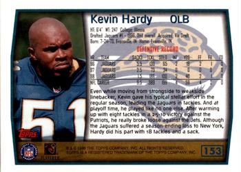 1999 Topps - Topps Collection #153 Kevin Hardy Back
