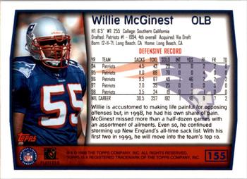 1999 Topps - Topps Collection #155 Willie McGinest Back