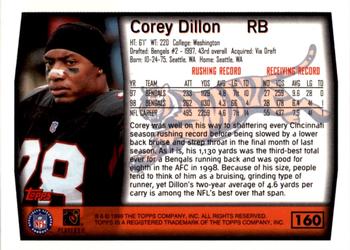 1999 Topps - Topps Collection #160 Corey Dillon Back