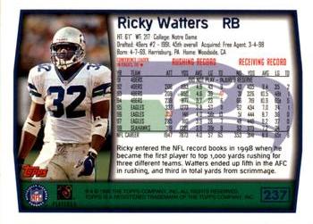 1999 Topps - Topps Collection #237 Ricky Watters Back