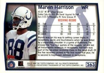 1999 Topps - Topps Collection #263 Marvin Harrison Back