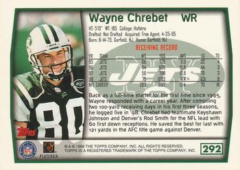 1999 Topps - Topps Collection #292 Wayne Chrebet Back