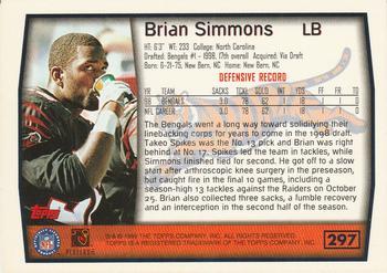 1999 Topps - Topps Collection #297 Brian Simmons Back