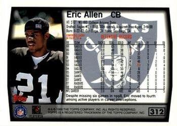 1999 Topps - Topps Collection #312 Eric Allen Back