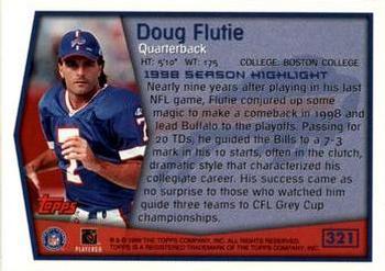1999 Topps - Topps Collection #321 Doug Flutie Back