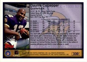 1999 Topps - Topps Collection #330 Daunte Culpepper Back