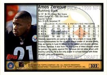 1999 Topps - Topps Collection #332 Amos Zereoue Back