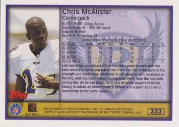 1999 Topps - Topps Collection #333 Chris McAlister Back