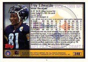 1999 Topps - Topps Collection #348 Troy Edwards Back